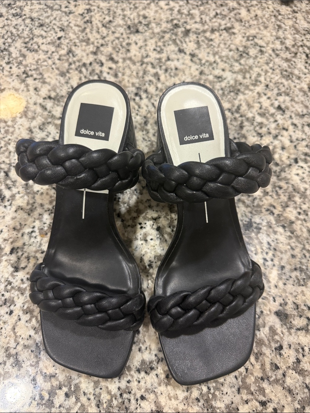 Dolce Vita Black Braided Double-Strap Mules